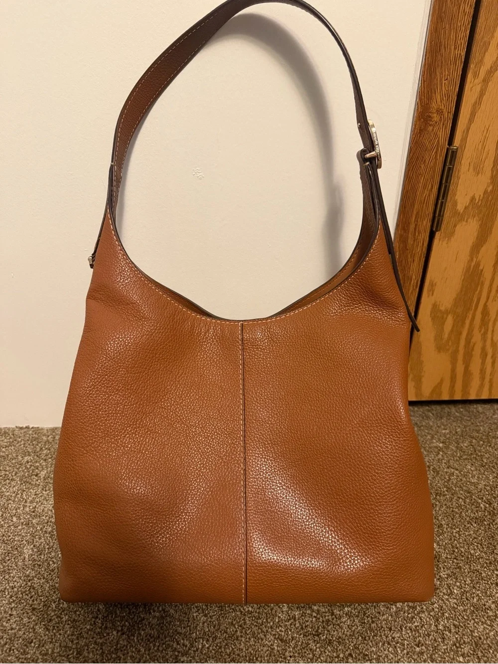 kate spade Brown Pebbled Leather Shoulder Bag with Matching Wallet